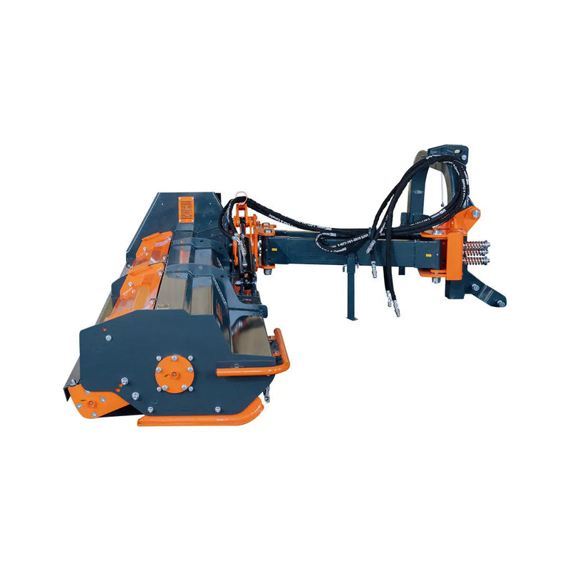 100" Ditch Bank Flail Mower, Offset Verge & Slope Cutter for Tractors 80-120 HP, Italian Gearbox GMD-TFMO100