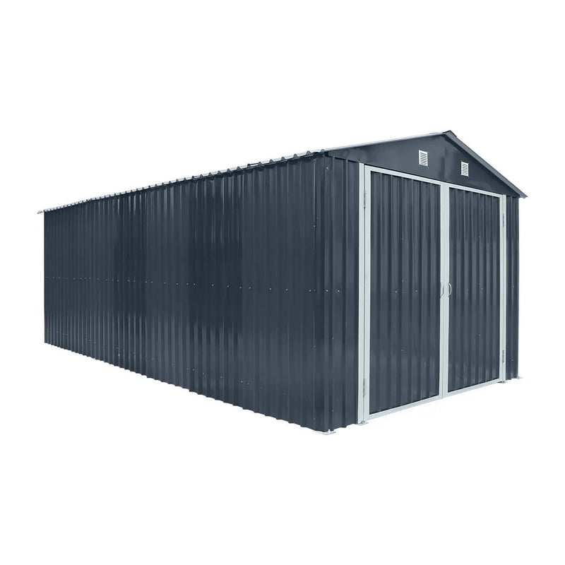 Pro Series 10' x 20' Metal Garage Shed with Double Front Doors and Side Entry Door, 8' Peak Height GMD-MS1020B