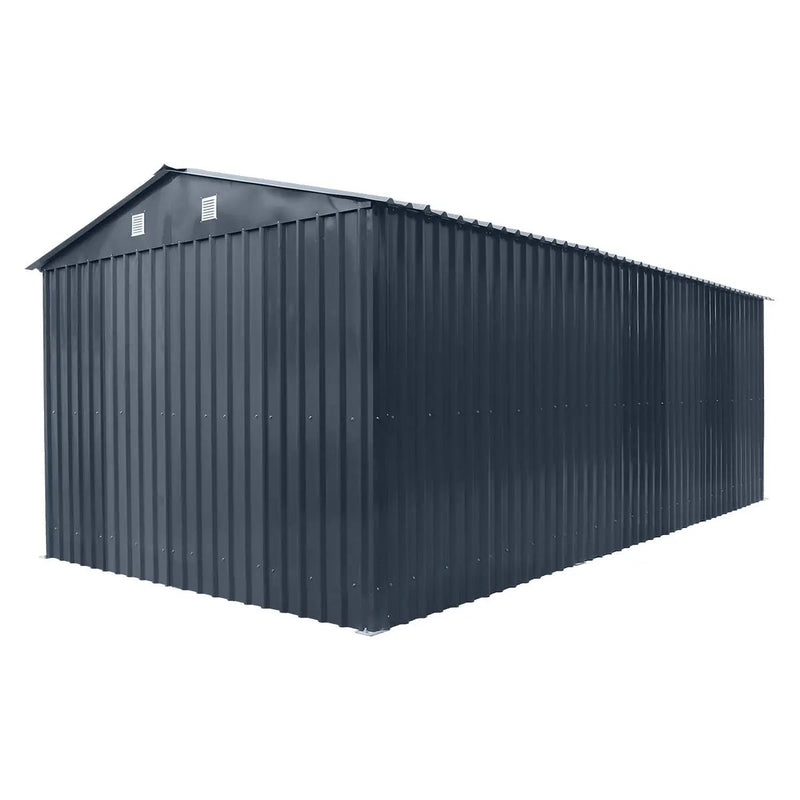 Pro Series 10' x 20' Metal Garage Shed with Double Front Doors and Side Entry Door, 8' Peak Height GMD-MS1020B