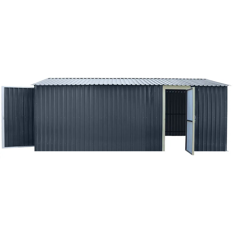 Pro Series 10' x 20' Metal Garage Shed with Double Front Doors and Side Entry Door, 8' Peak Height GMD-MS1020B