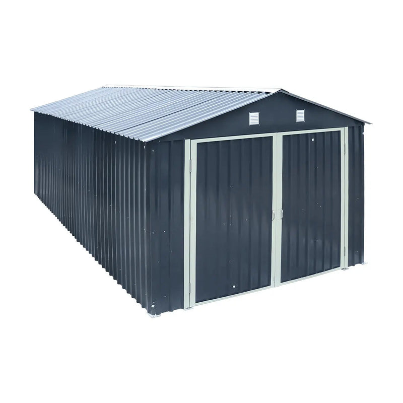 Pro Series 10' x 20' Metal Garage Shed with Double Front Doors and Side Entry Door, 8' Peak Height GMD-MS1020B
