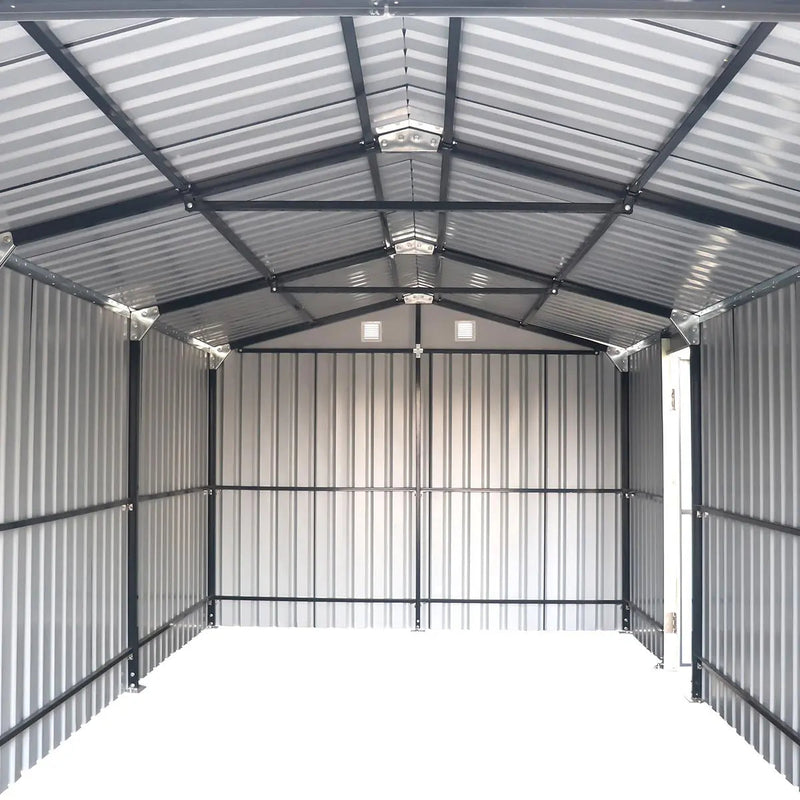 Pro Series 10' x 20' Metal Garage Shed with Double Front Doors and Side Entry Door, 8' Peak Height GMD-MS1020B