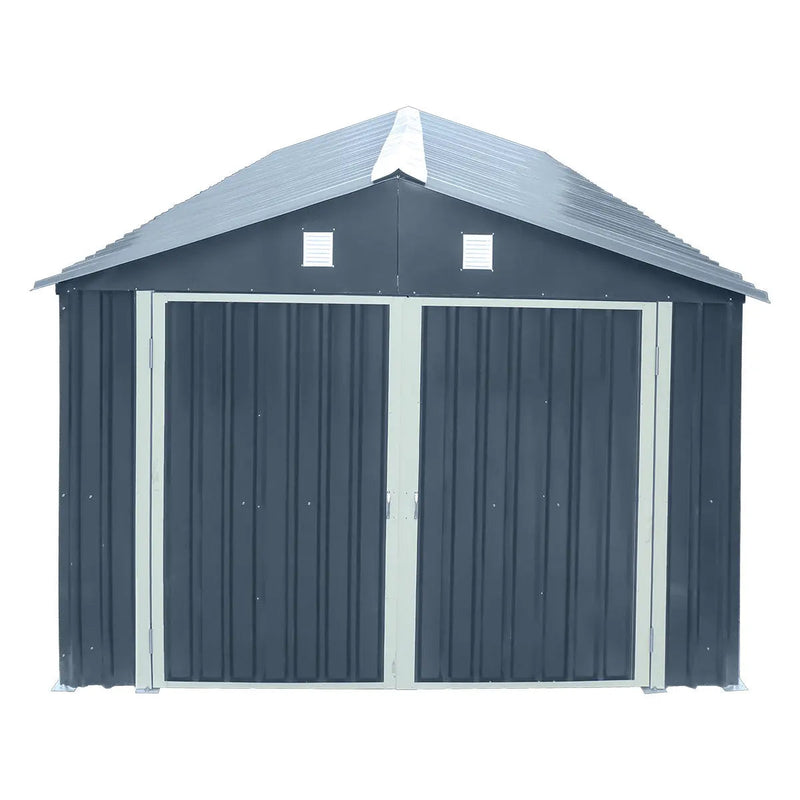 Pro Series 10' x 20' Metal Garage Shed with Double Front Doors and Side Entry Door, 8' Peak Height GMD-MS1020B
