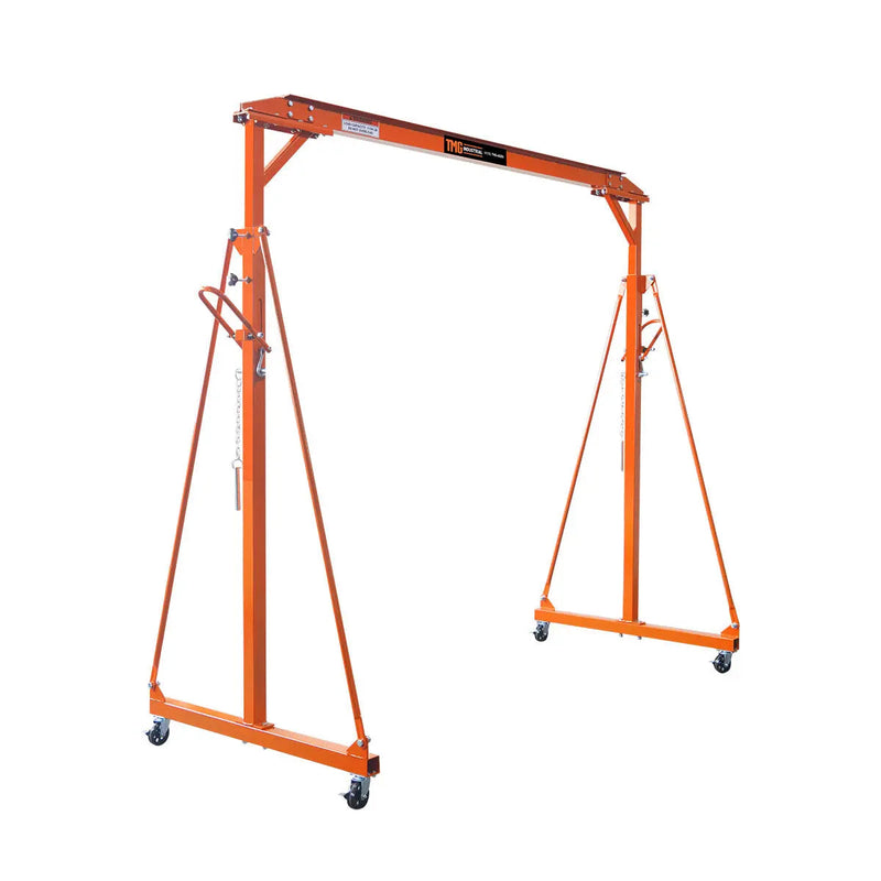 1100-lb Adjustable Height All-Steel Gantry Crane, Auto-Lock, 95" Min. Height, 142" Max. Height, Locking Swivel Caster Wheels, GMD-AGC06(Previously GMD-AGC05)