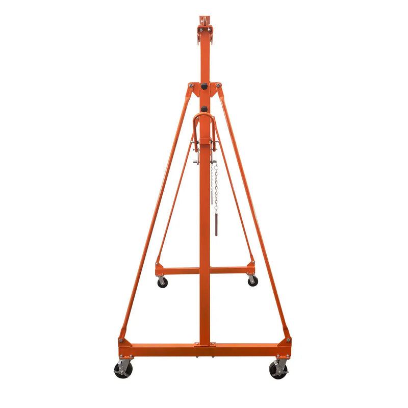 1100-lb Adjustable Height All-Steel Gantry Crane, Auto-Lock, 95" Min. Height, 142" Max. Height, Locking Swivel Caster Wheels, GMD-AGC06(Previously GMD-AGC05)