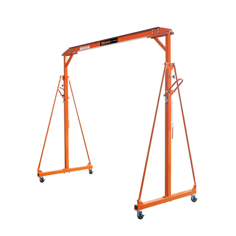 1100-lb Adjustable Height All-Steel Gantry Crane, Auto-Lock, 95" Min. Height, 142" Max. Height, Locking Swivel Caster Wheels, GMD-AGC06(Previously GMD-AGC05)