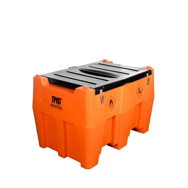 116 Gallon Diesel Poly Fuel Tank, Ratchet Strap Recesses, 15 GPM Fuel Pump, Lockable Lid, Reinforced Single Wall Design, GMD-DFT116
