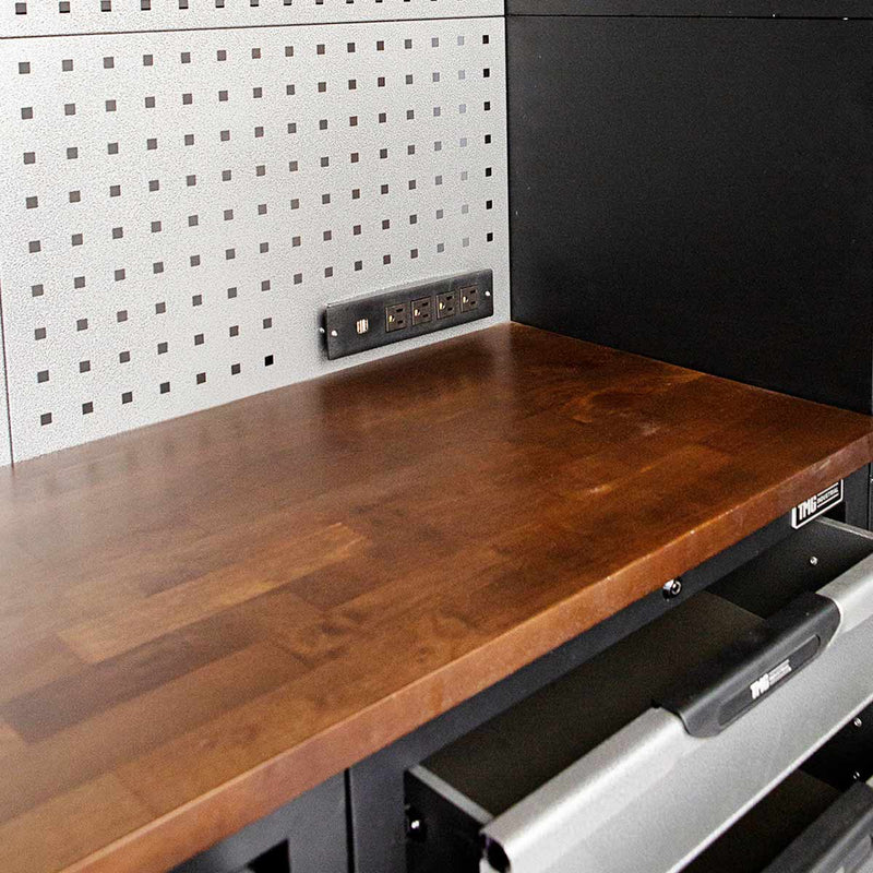 12' Extreme-Duty Steel Garage Tool Chest w/Pegboard, Power Outlets, USB Port, Magnetic Motion LED Lamps, Cabinets & Roll-Out Tool Chest, GMD-WBM12