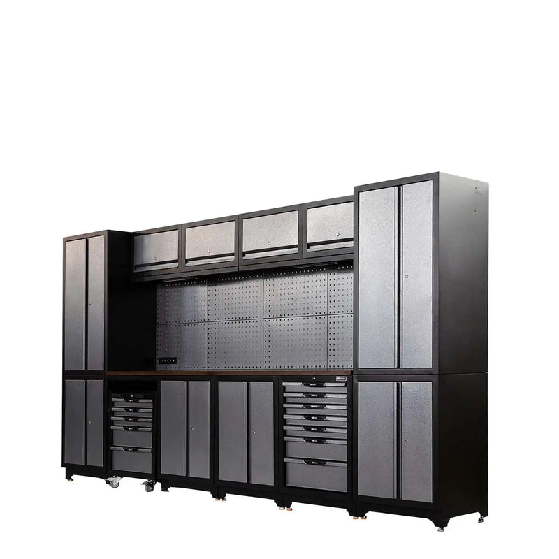 12' Extreme-Duty Steel Garage Tool Chest w/Pegboard, Power Outlets, USB Port, Magnetic Motion LED Lamps, Cabinets & Roll-Out Tool Chest, GMD-WBM12