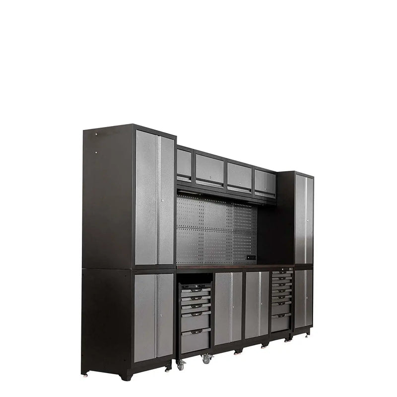 12' Extreme-Duty Steel Garage Tool Chest w/Pegboard, Power Outlets, USB Port, Magnetic Motion LED Lamps, Cabinets & Roll-Out Tool Chest, GMD-WBM12