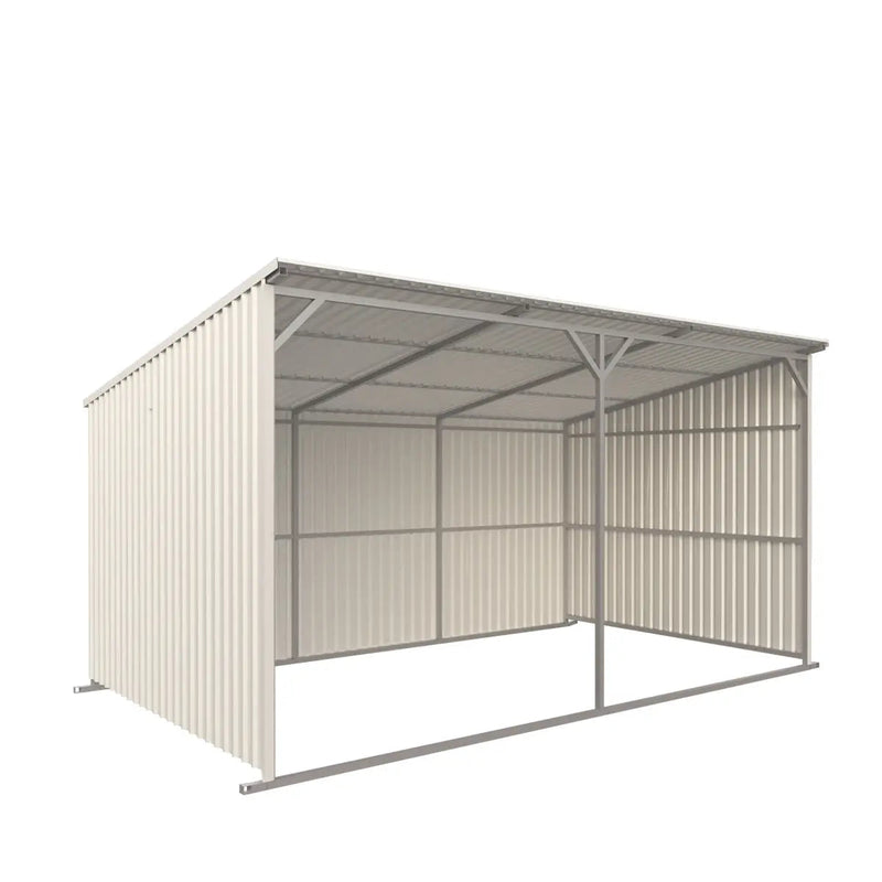 12' x 20' Galvanized Metal Livestock Shed, 240 Sq-Ft, 27 GA Corrugated Panels, Sliding Skid Mount, GMD-MS1220L