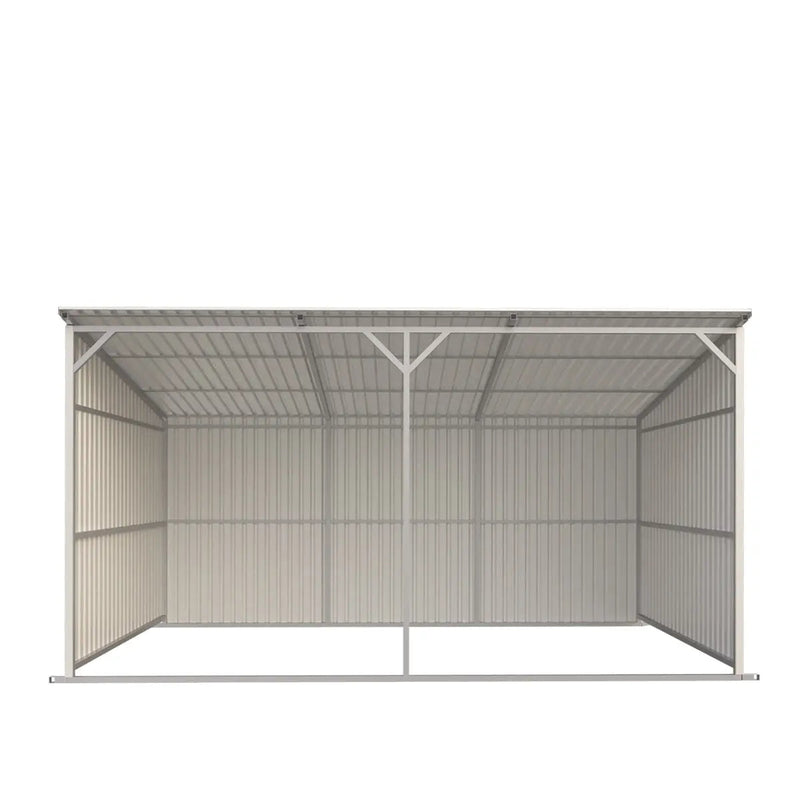 12' x 20' Galvanized Metal Livestock Shed, 240 Sq-Ft, 27 GA Corrugated Panels, Sliding Skid Mount, GMD-MS1220L