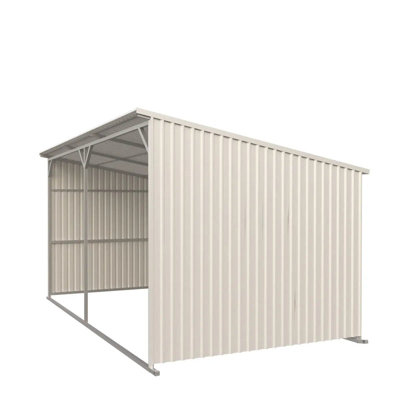 12' x 20' Galvanized Metal Livestock Shed, 240 Sq-Ft, 27 GA Corrugated Panels, Sliding Skid Mount, GMD-MS1220L