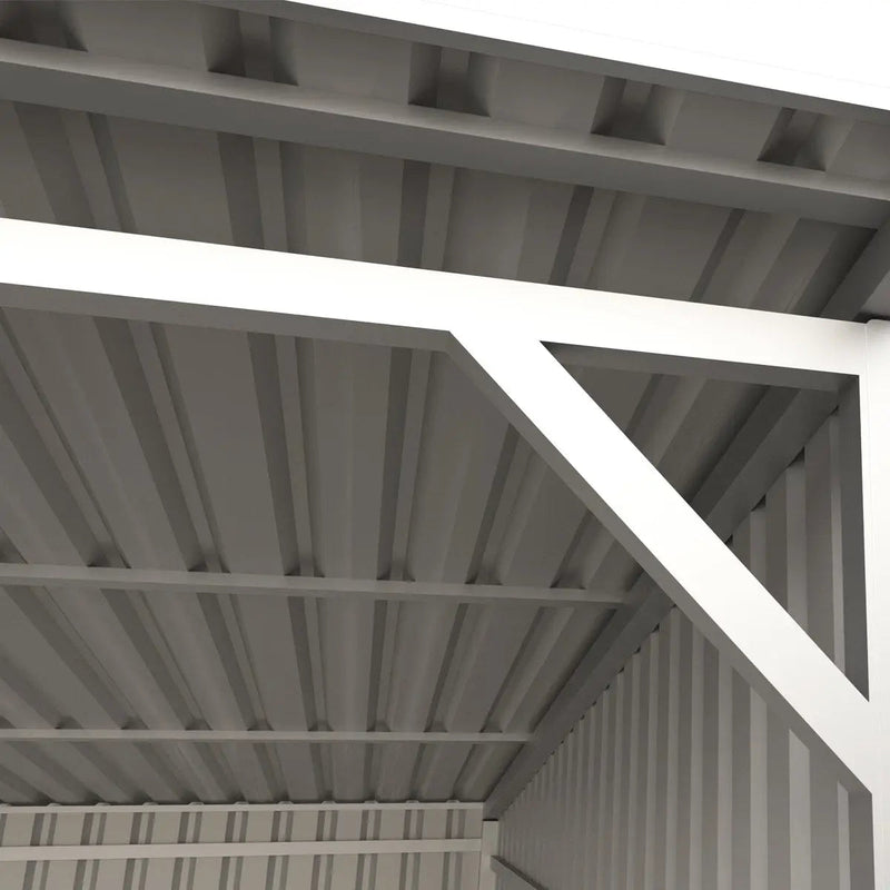 12' x 20' Galvanized Metal Livestock Shed, 240 Sq-Ft, 27 GA Corrugated Panels, Sliding Skid Mount, GMD-MS1220L