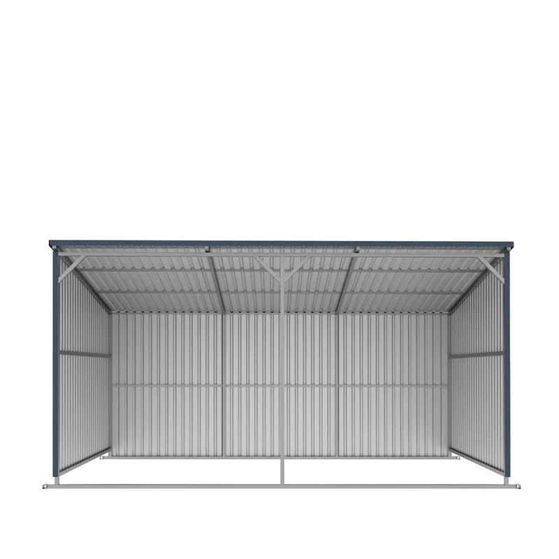 12' x 20' Galvanized Metal Livestock Shed, 240 Sq-Ft, 27 GA Corrugated Panels, Sliding Skid Mount, GMD-MSL1220