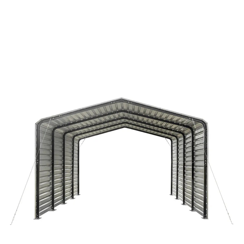 12' x 20' Metal Shed Carport with 8' Enclosed Sidewalls, GMD-MSC1220F