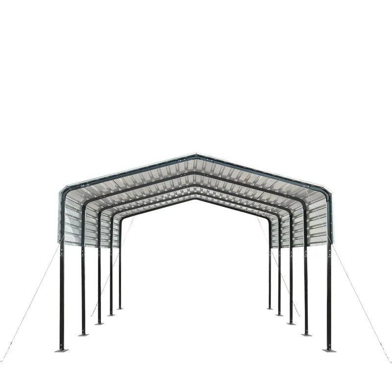 12' x 20' Metal Shed Carport with 8' Open Sidewalls, GMD-MSC1220