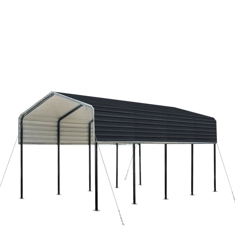 12' x 20' Metal Shed Carport with 8' Open Sidewalls, GMD-MSC1220