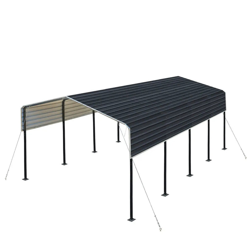 12' x 20' Metal Shed Carport with 8' Open Sidewalls, GMD-MSC1220