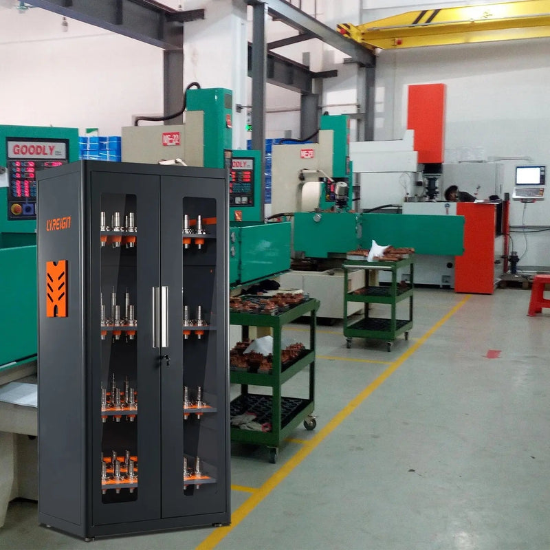 120 Piece Tool Holder Storage Cabinet, Designed for CNC worker, Lockable door, DOBA-THC120