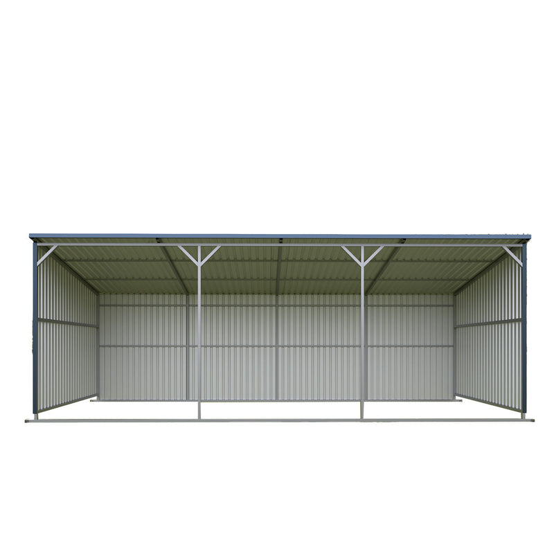 12' x 27' Horse Run-In Shed with Portable Skid Mount and Wide Front Opening for Livestock Shelter, GMD-MSL1227(Previously GMD-MSL2712)