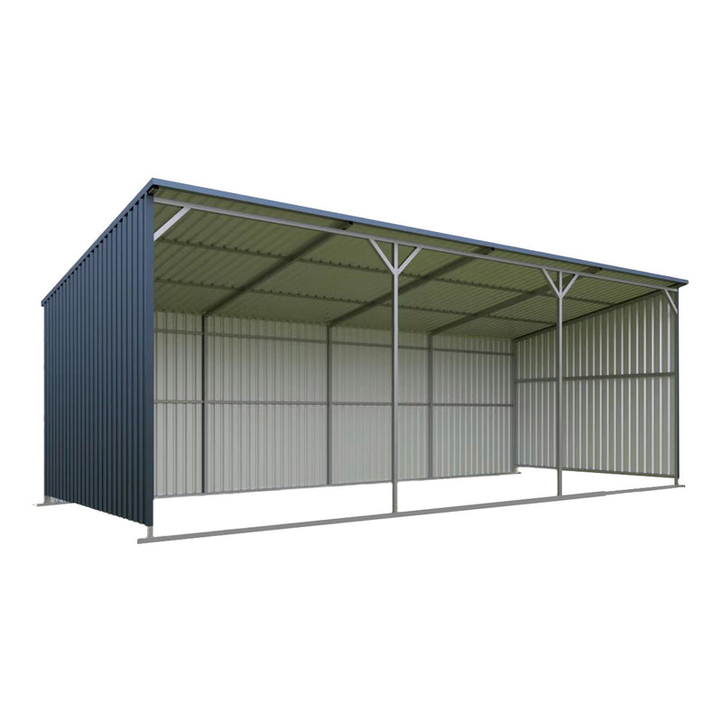 12' x 27' Horse Run-In Shed with Portable Skid Mount and Wide Front Opening for Livestock Shelter, GMD-MSL1227(Previously GMD-MSL2712)