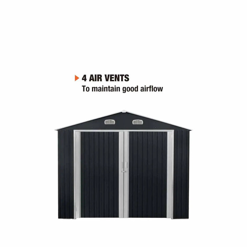 13' x 20' Metal Garage Shed with Double Front Doors, 7'9" Peak Height, Side Entry Door, 240 Sq-Ft Floor Space, GMD-MS1320A