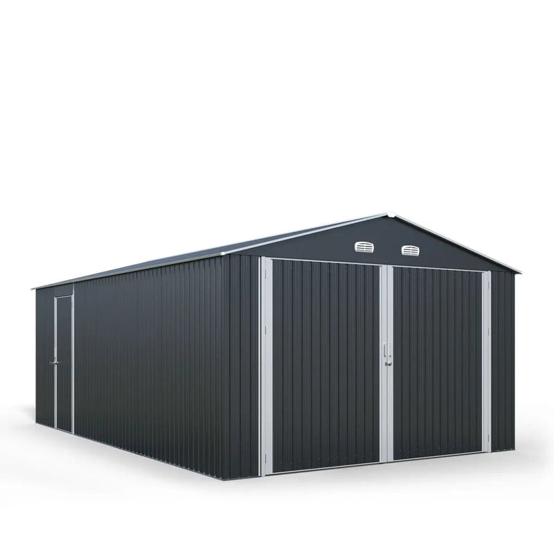 13' x 20' Metal Garage Shed with Double Front Doors, 7'9" Peak Height, Side Entry Door, 240 Sq-Ft Floor Space, GMD-MS1320A