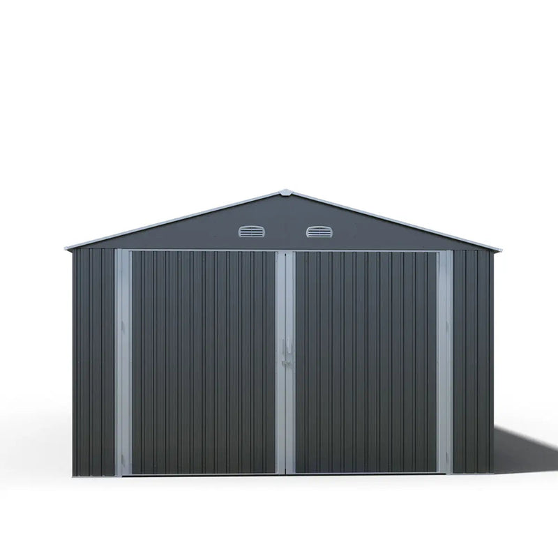 13' x 20' Metal Garage Shed with Double Front Doors, 7'9" Peak Height, Side Entry Door, 240 Sq-Ft Floor Space, GMD-MS1320A