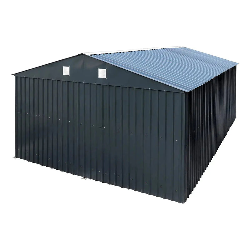 Pro Series 13' x 20' Metal Garage Shed with Double Front Doors and Side Entry Door, 8'6" Peak Height GMD-MS1320B
