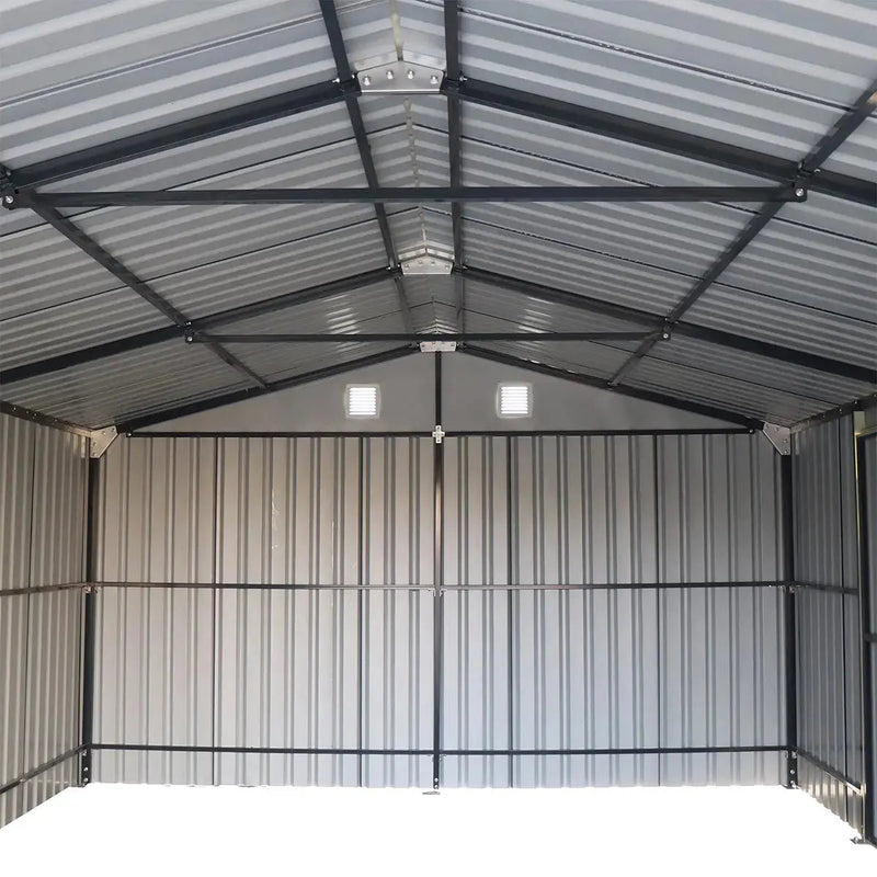 Pro Series 13' x 20' Metal Garage Shed with Double Front Doors and Side Entry Door, 8'6" Peak Height GMD-MS1320B