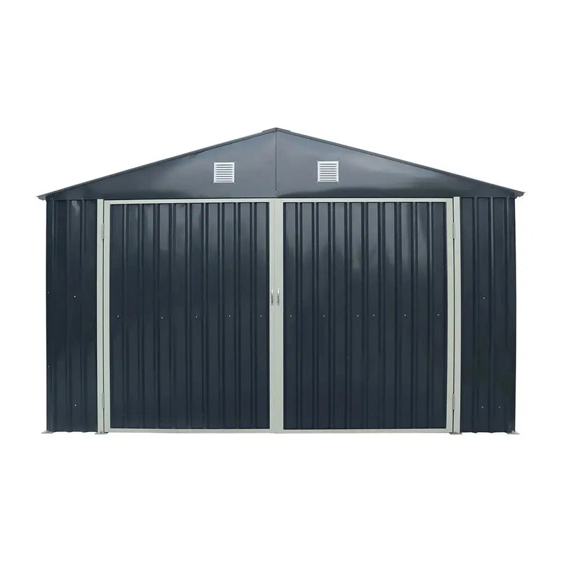 Pro Series 13' x 20' Metal Garage Shed with Double Front Doors and Side Entry Door, 8'6" Peak Height GMD-MS1320B