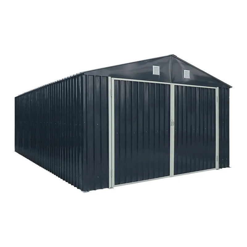 Pro Series 13' x 20' Metal Garage Shed with Double Front Doors and Side Entry Door, 8'6" Peak Height GMD-MS1320B
