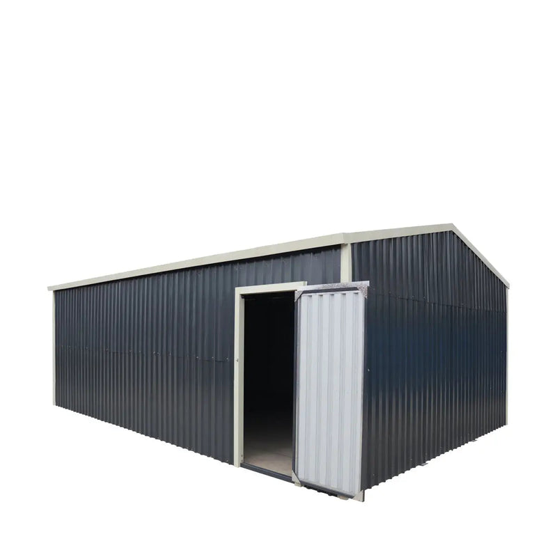 16' x 24' Metal Garage Shed with Double Front Doors, 10' Peak Height, Side Entry Door, 384 Sq-Ft Floor Space, GMD-MS1624