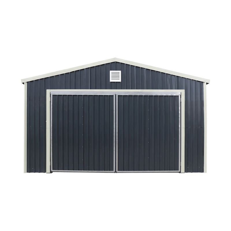 16' x 24' Metal Garage Shed with Swing Front & Side Doors, 10'6" Peak Height, GMD-MS1624A