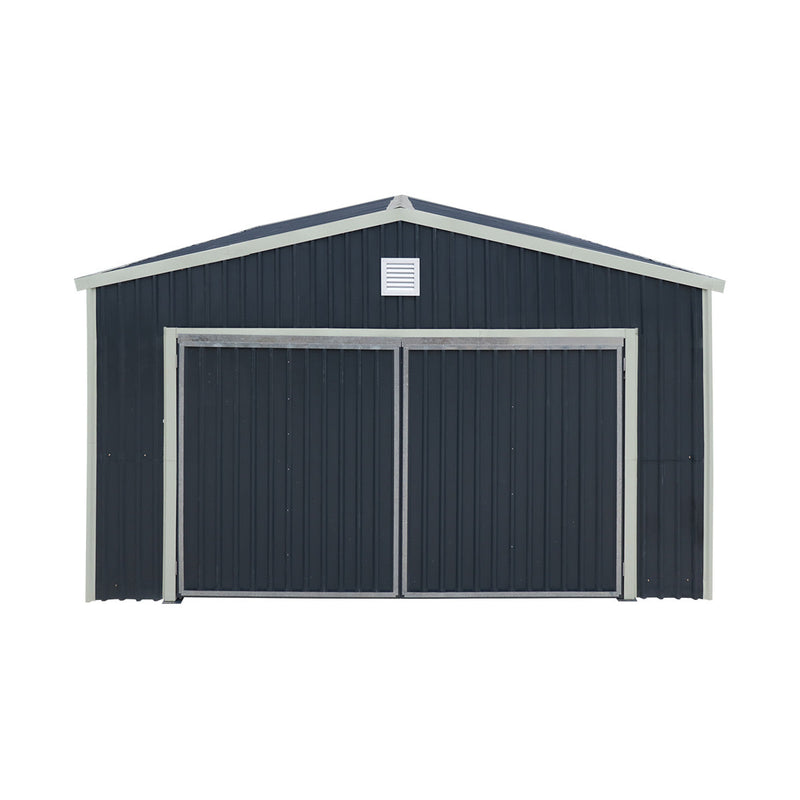 16' x 24' Metal Garage Shed with Swing Front & Side Doors, 10'6" Peak Height, GMD-MS1624A