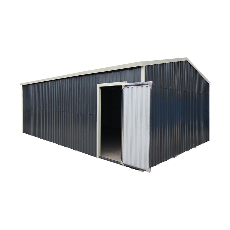 16' x 24' Metal Garage Shed with Swing Front & Side Doors, 10'6" Peak Height, GMD-MS1624A