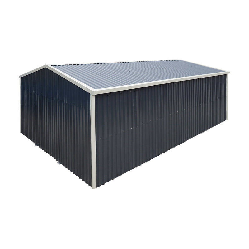 16' x 24' Metal Garage Shed with Swing Front & Side Doors, 10'6" Peak Height, GMD-MS1624A