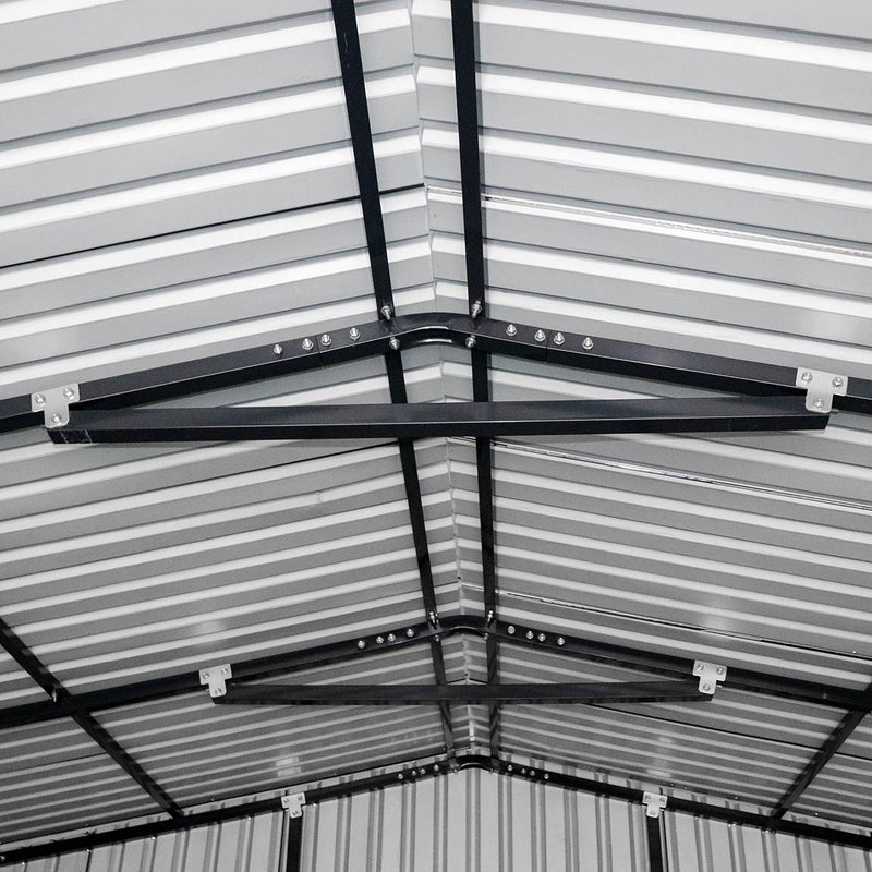 16' x 24' Metal Garage Shed with Swing Front & Side Doors, 10'6" Peak Height, GMD-MS1624A