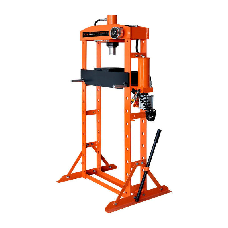 20 Ton Capacity Hydraulic Shop Press, Pneumatic & Manual Operation, 10 Bed Height Positions, GMD-ASP22