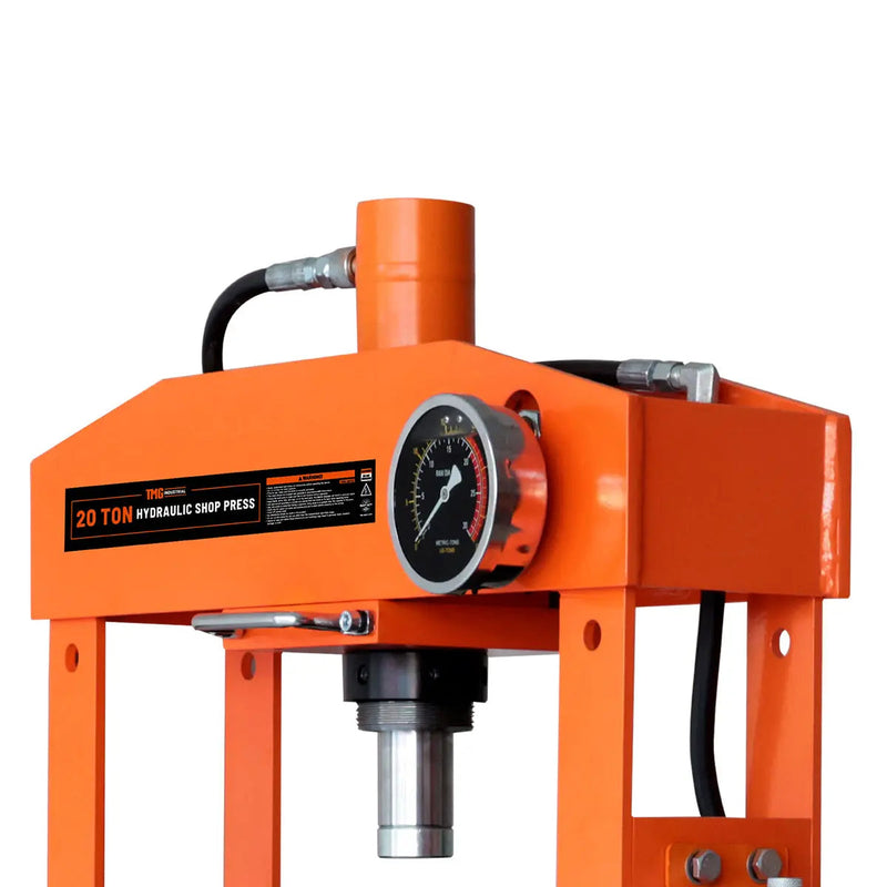 20 Ton Capacity Hydraulic Shop Press, Pneumatic & Manual Operation, 10 Bed Height Positions, GMD-ASP22