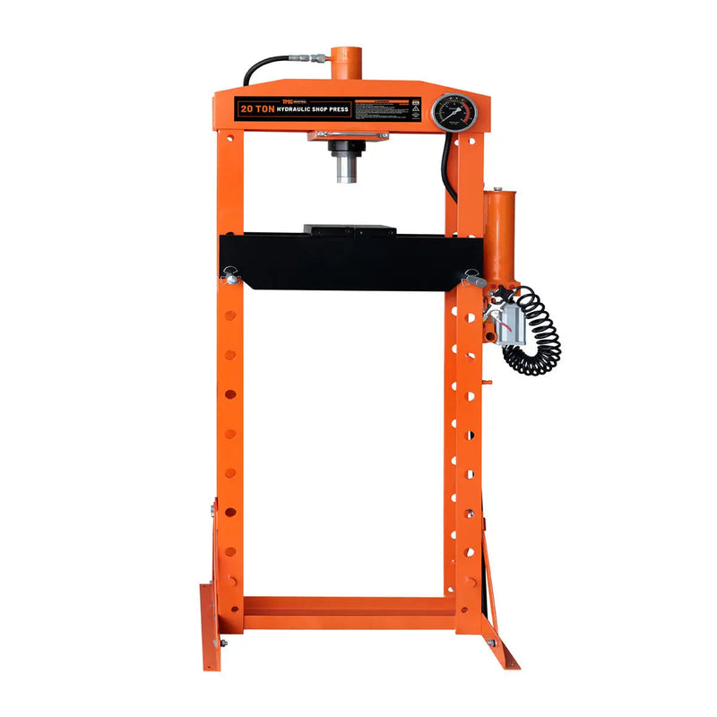 20 Ton Capacity Hydraulic Shop Press, Pneumatic & Manual Operation, 10 Bed Height Positions, GMD-ASP22