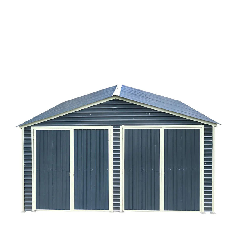 20' x 20' Metal Garage Shed, 9' High Double Front Doors, 13' Peak, 400 Sq-Ft GMD-MS2020