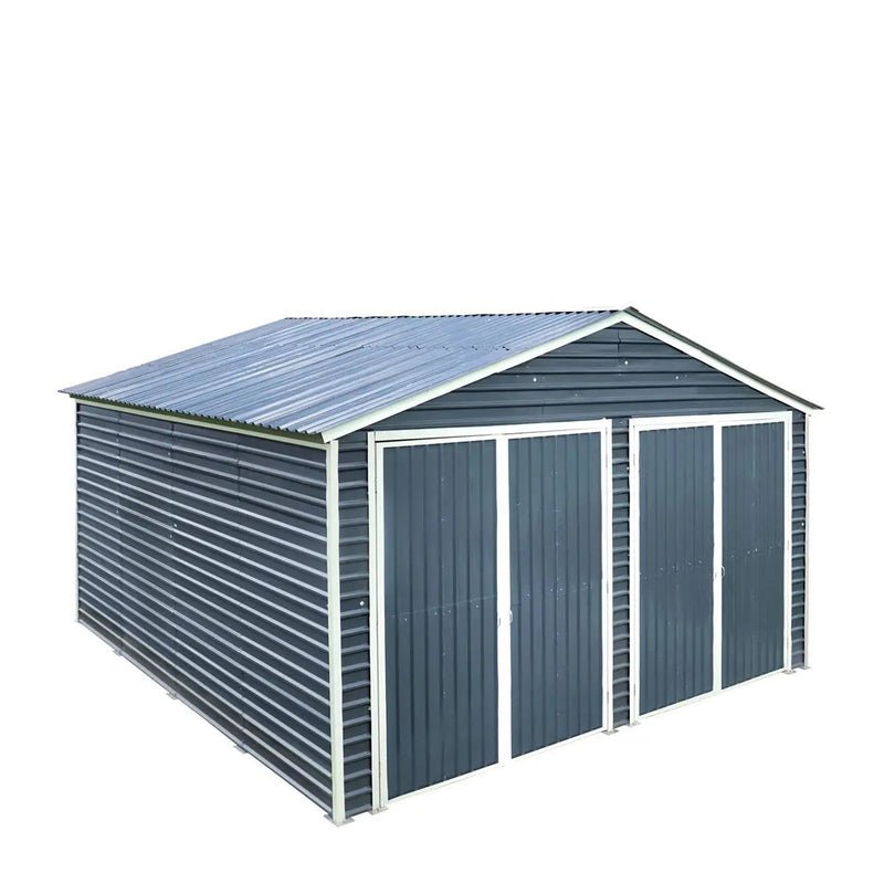 20' x 20' Metal Garage Shed, 9' High Double Front Doors, 13' Peak, 400 Sq-Ft GMD-MS2020