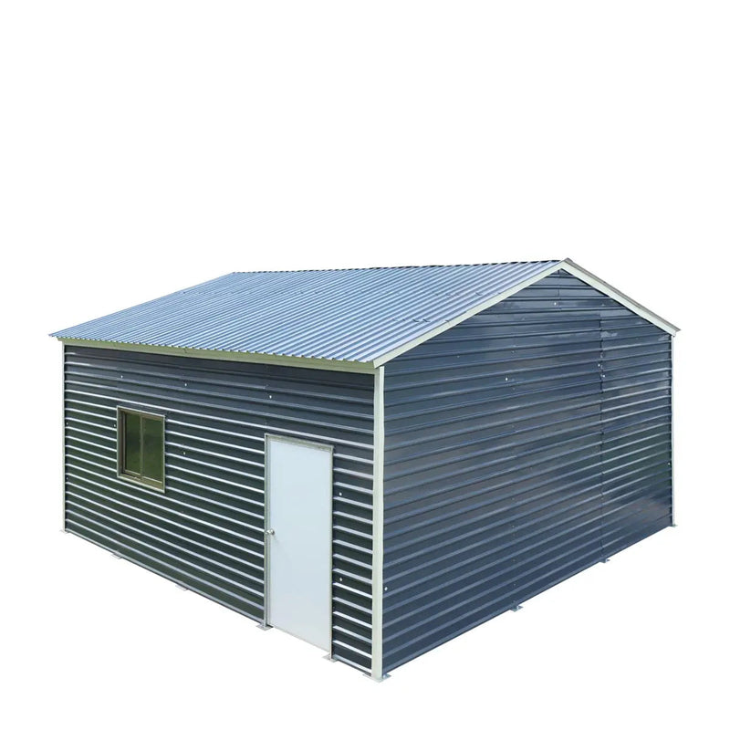 20' x 20' Metal Garage Shed, 9' High Double Front Doors, 13' Peak, 400 Sq-Ft GMD-MS2020