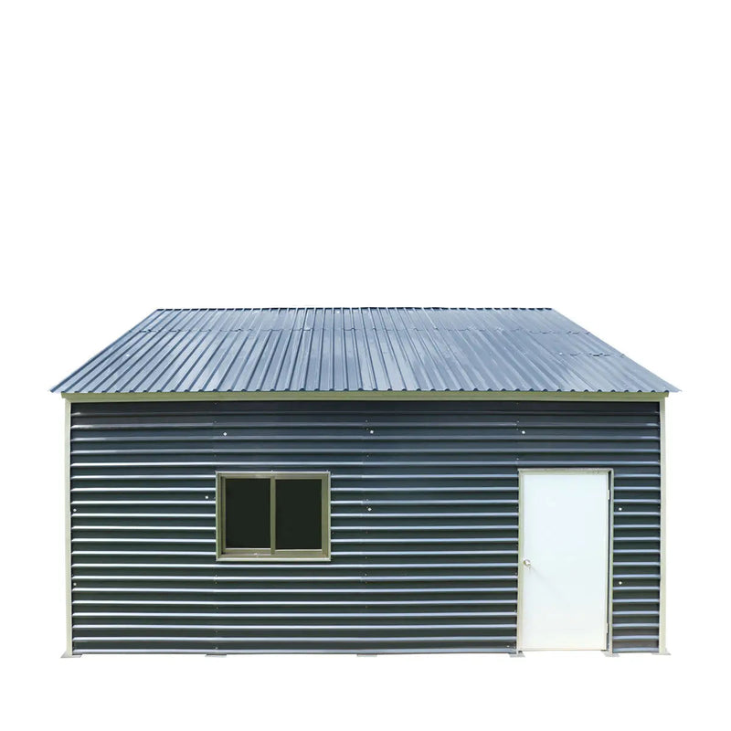 20' x 20' Metal Garage Shed, 9' High Double Front Doors, 13' Peak, 400 Sq-Ft GMD-MS2020