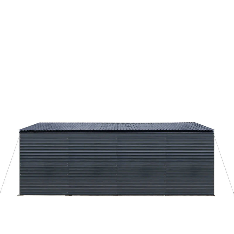20' x 20' Metal Shed Carport, 10' Enclosed Sidewalls, 400 Sq-Ft, 27 GA Corrugated Panels, GMD-MSC2020F