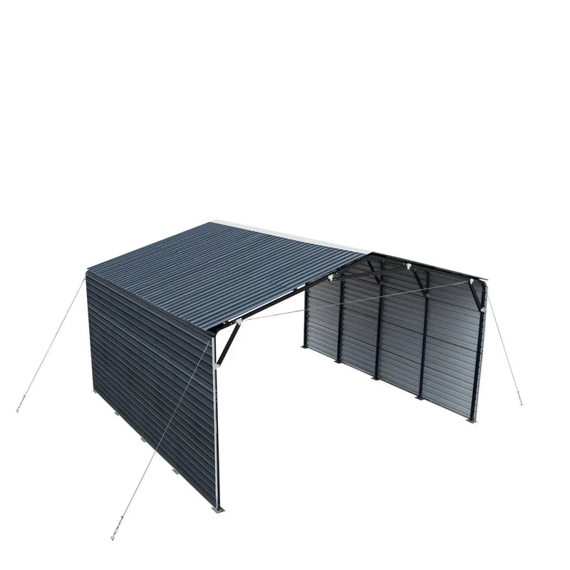 20' x 20' Metal Shed Carport, 10' Enclosed Sidewalls, 400 Sq-Ft, 27 GA Corrugated Panels, GMD-MSC2020F