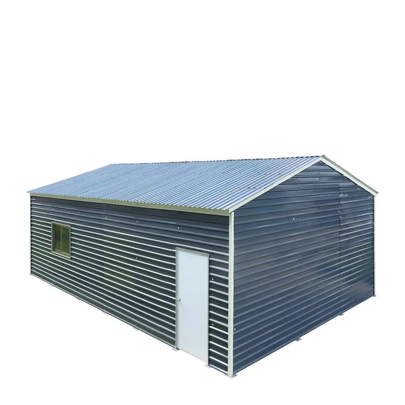 20' x 30' Metal Garage Shed, 9' High Double Front Doors, 13' Peak, 600 Sq-Ft GMD-MS2030