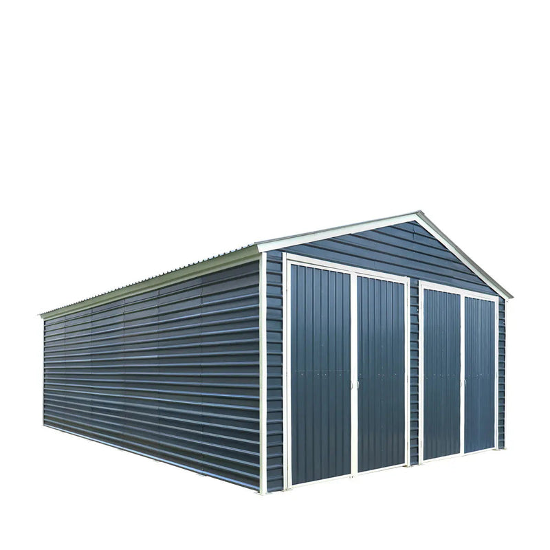 20' x 30' Metal Garage Shed, 9' High Double Front Doors, 13' Peak, 600 Sq-Ft GMD-MS2030